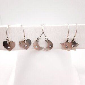 NEW Holly Yashi Crescent Moon, Stars and Hearts French Wire Drop Earrings